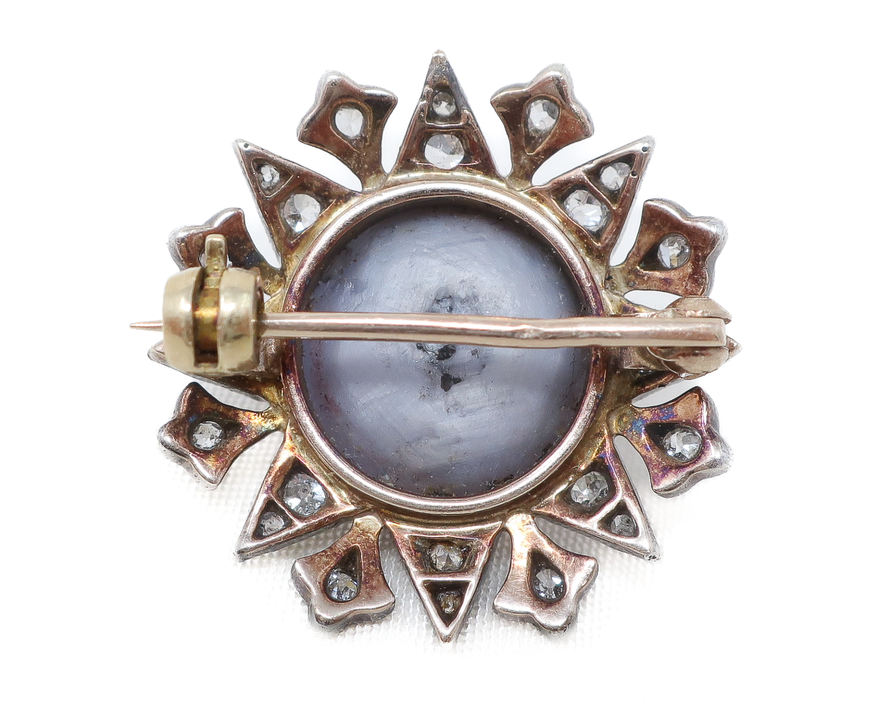 Victorian Star Sapphire & Diamond Brooch