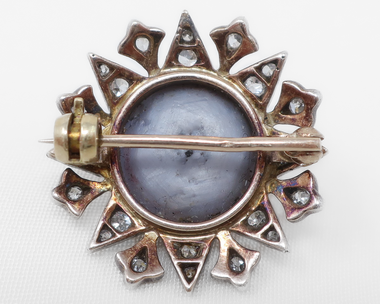 Victorian Star Sapphire & Diamond Brooch