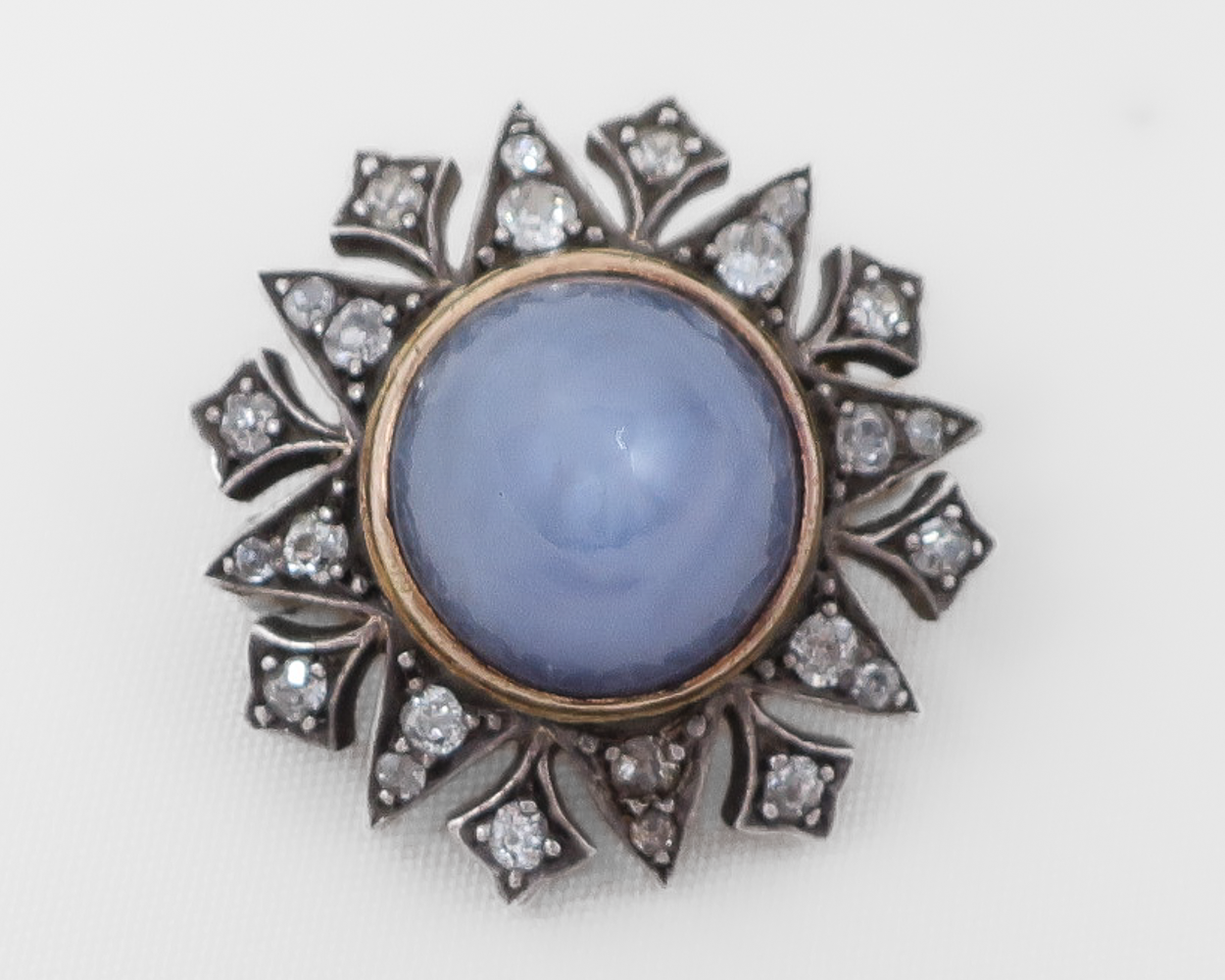 Victorian Star Sapphire & Diamond Brooch