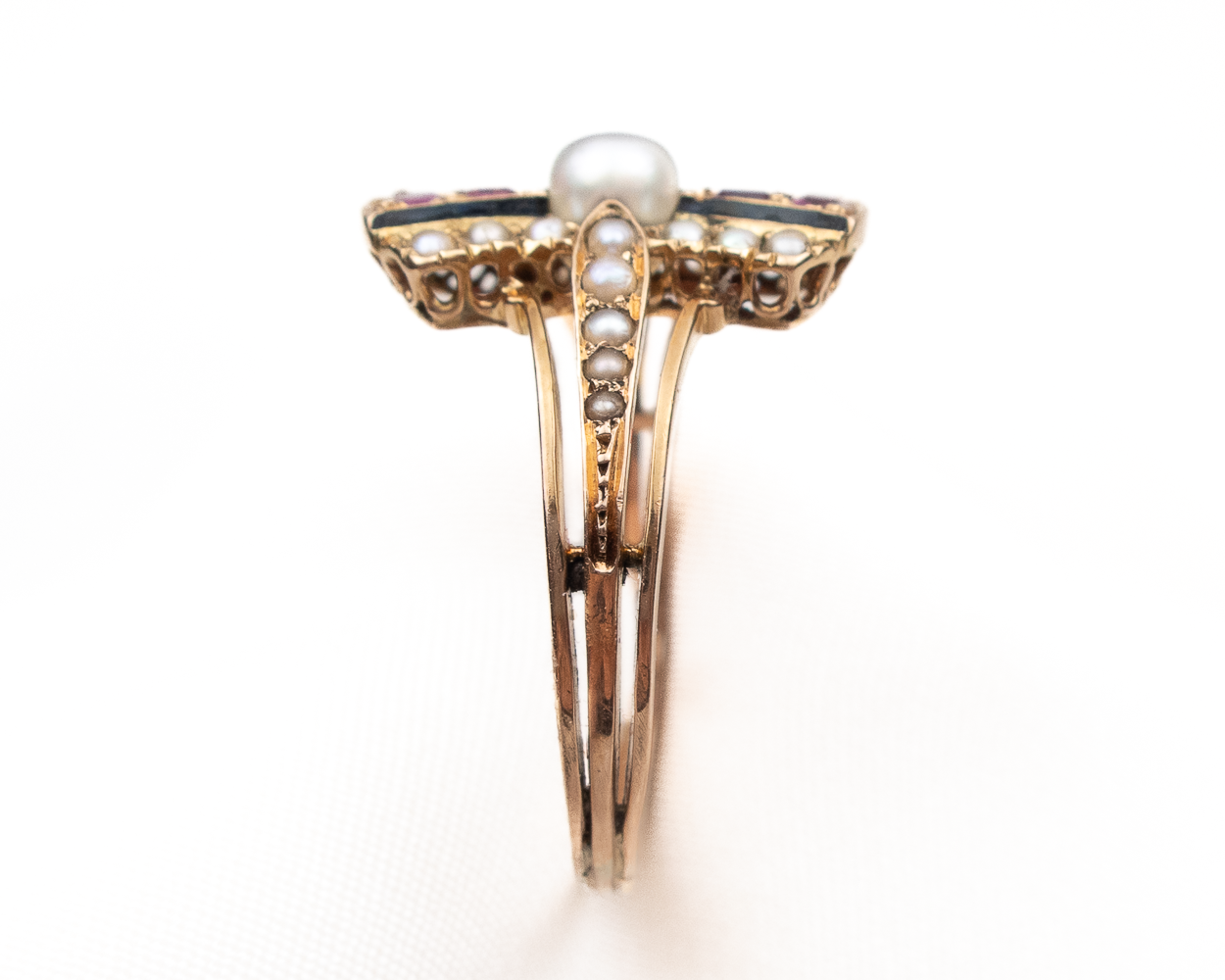 Edwardian Ruby & Pearl Ring