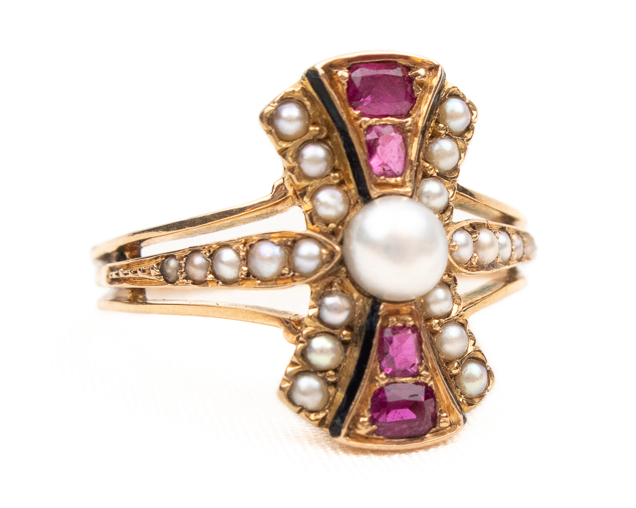 Edwardian Ruby & Pearl Ring
