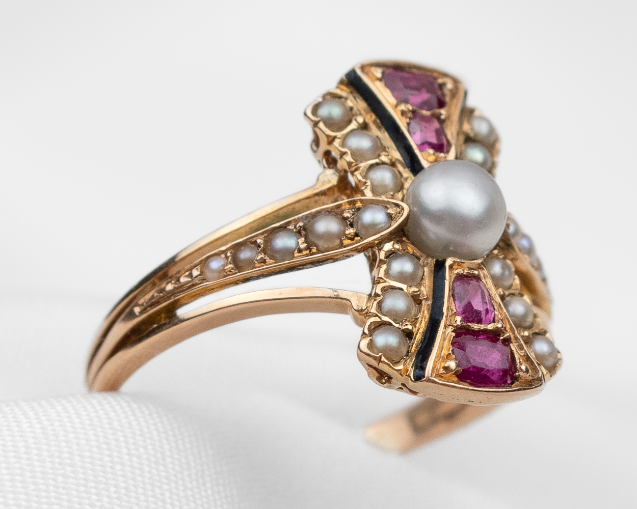 Edwardian Ruby & Pearl Ring