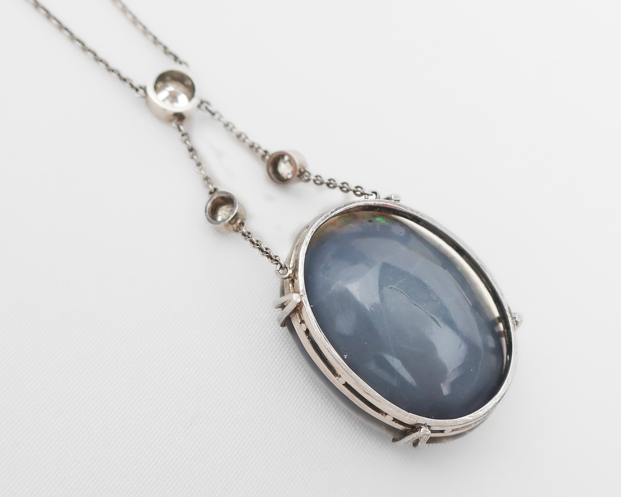 Edwardian Opal Cameo Necklace