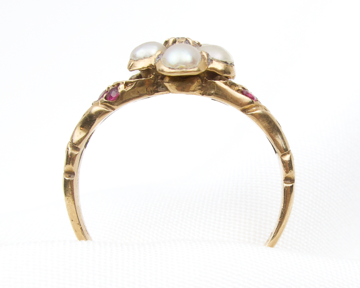 Victorian Garnet, Seed Pearl & Diamond Ring