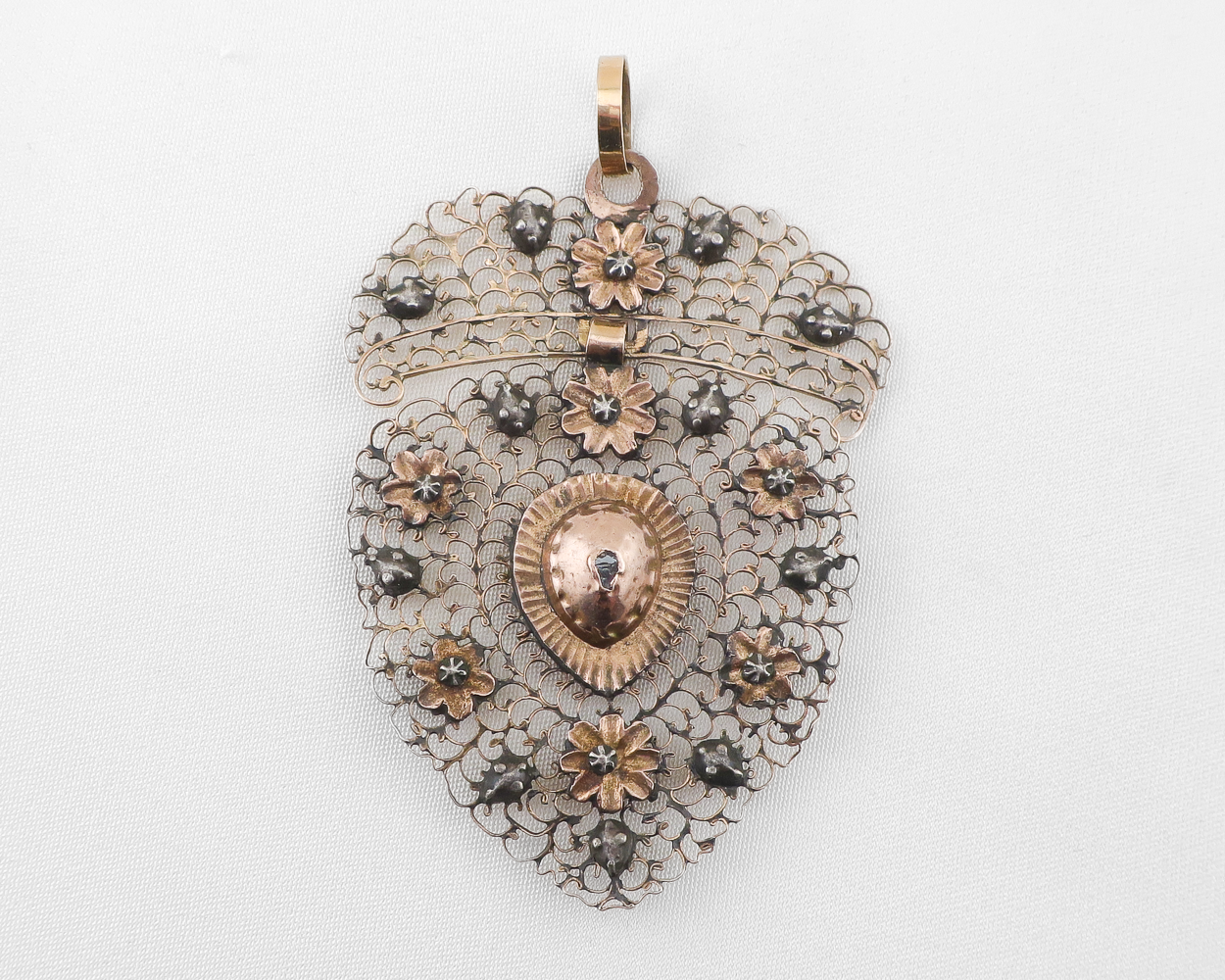 Georgian Filigree Diamond Pendant/Brooch