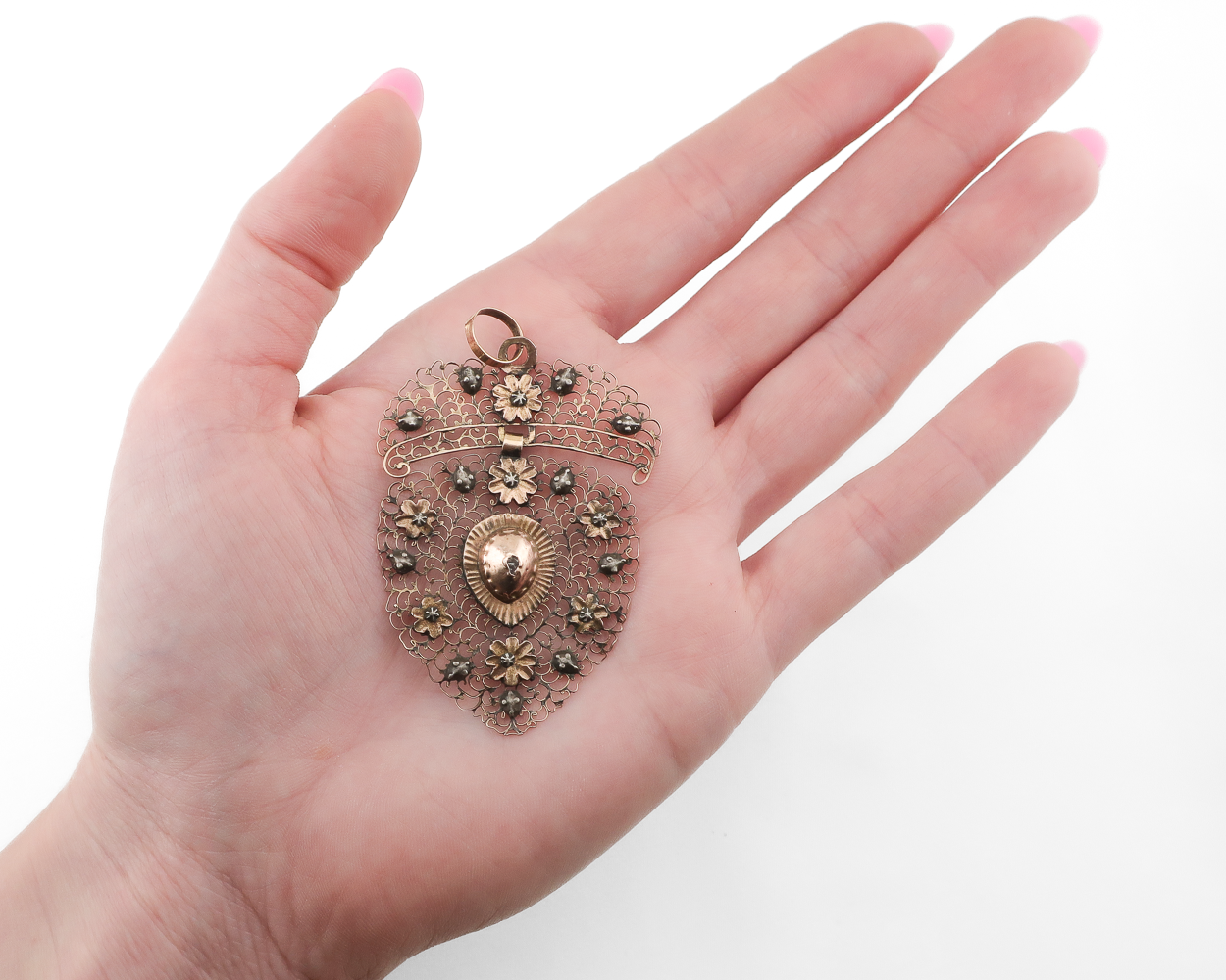 Georgian Filigree Diamond Pendant/Brooch