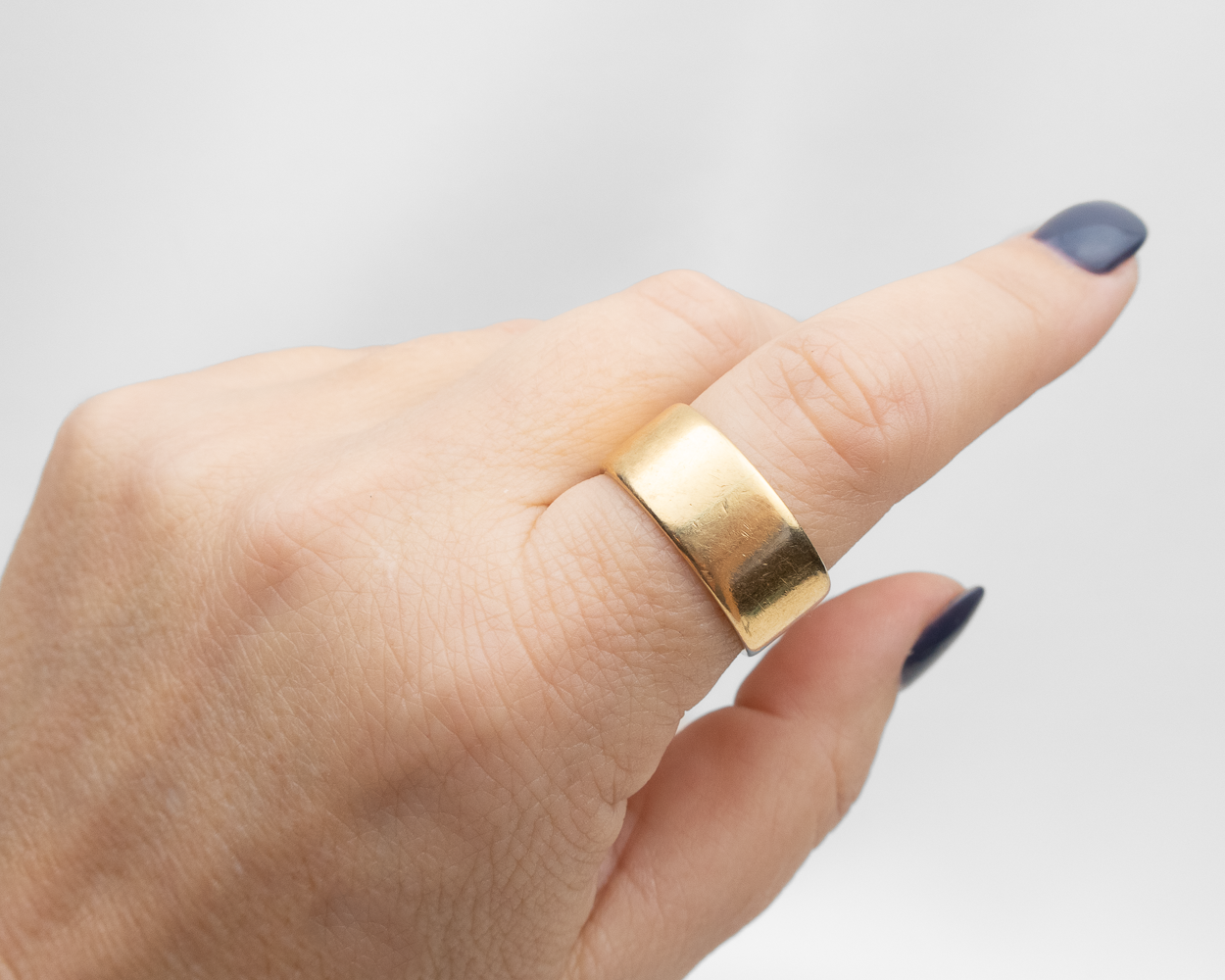 Art Deco 18KT Wide Gold Band