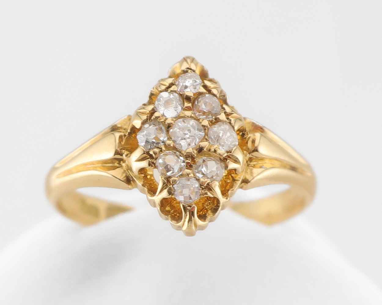 Victorian Diamond Cluster Navette Ring