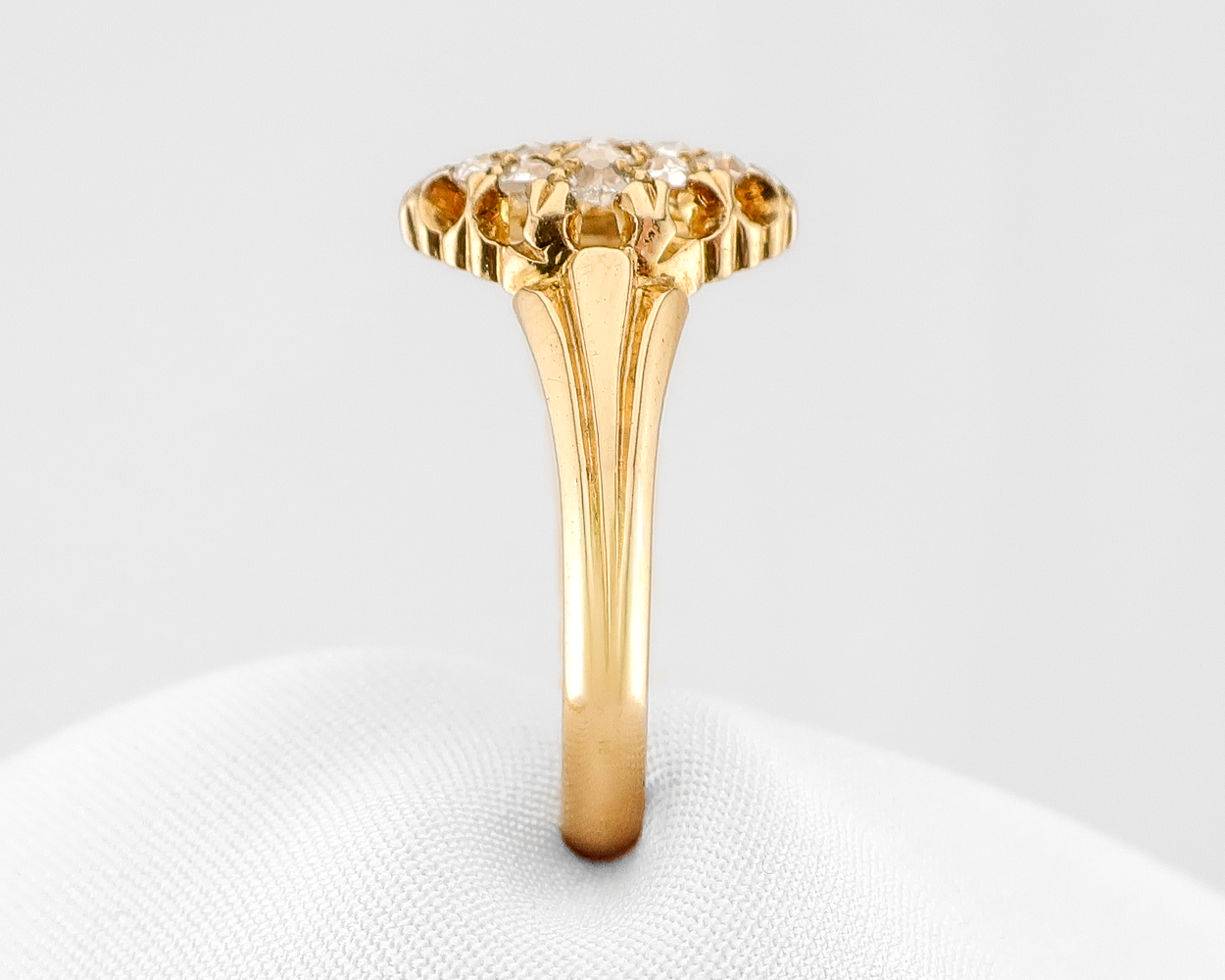 Victorian Diamond Cluster Navette Ring