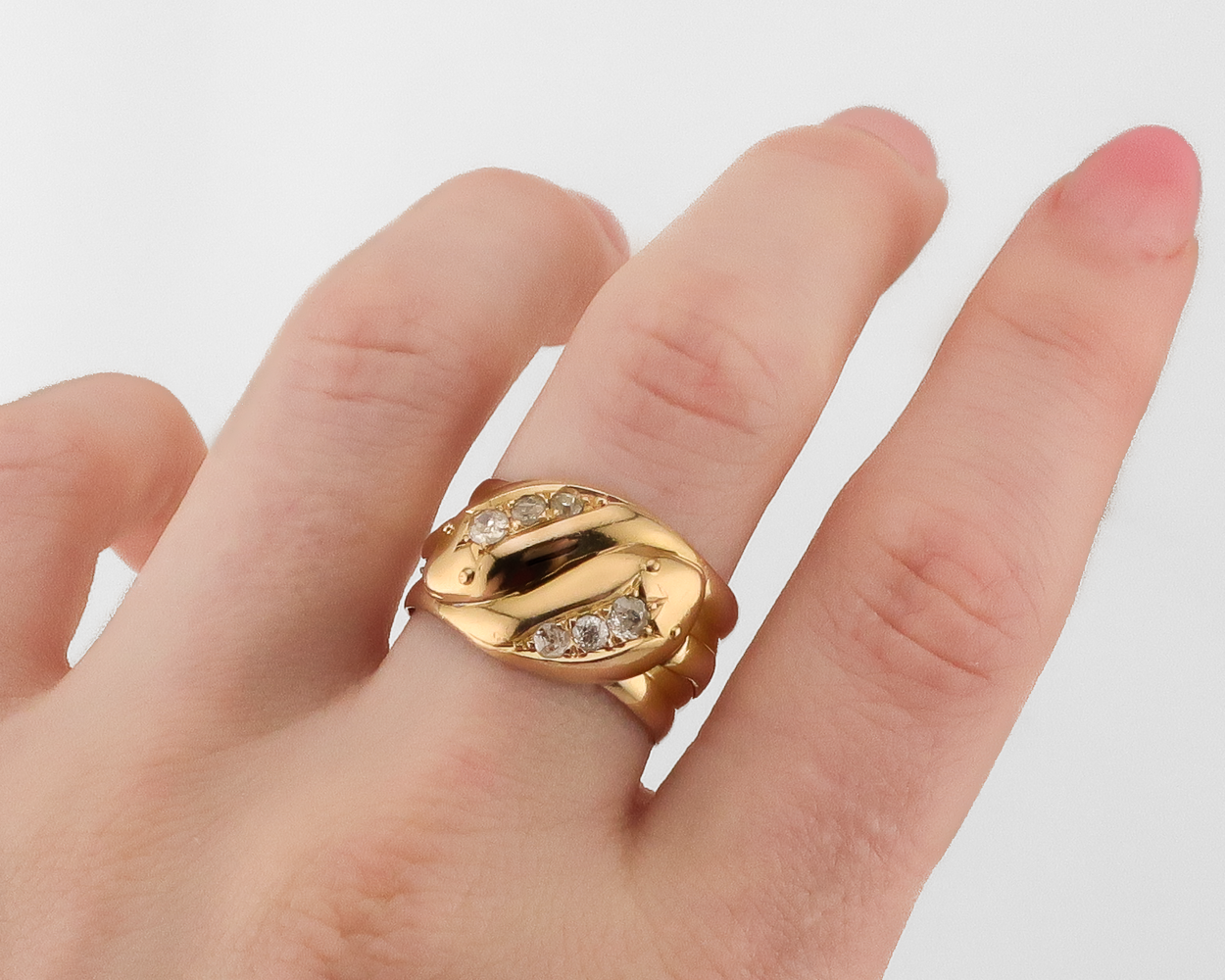 Edwardian Snake Ring with Diamonds