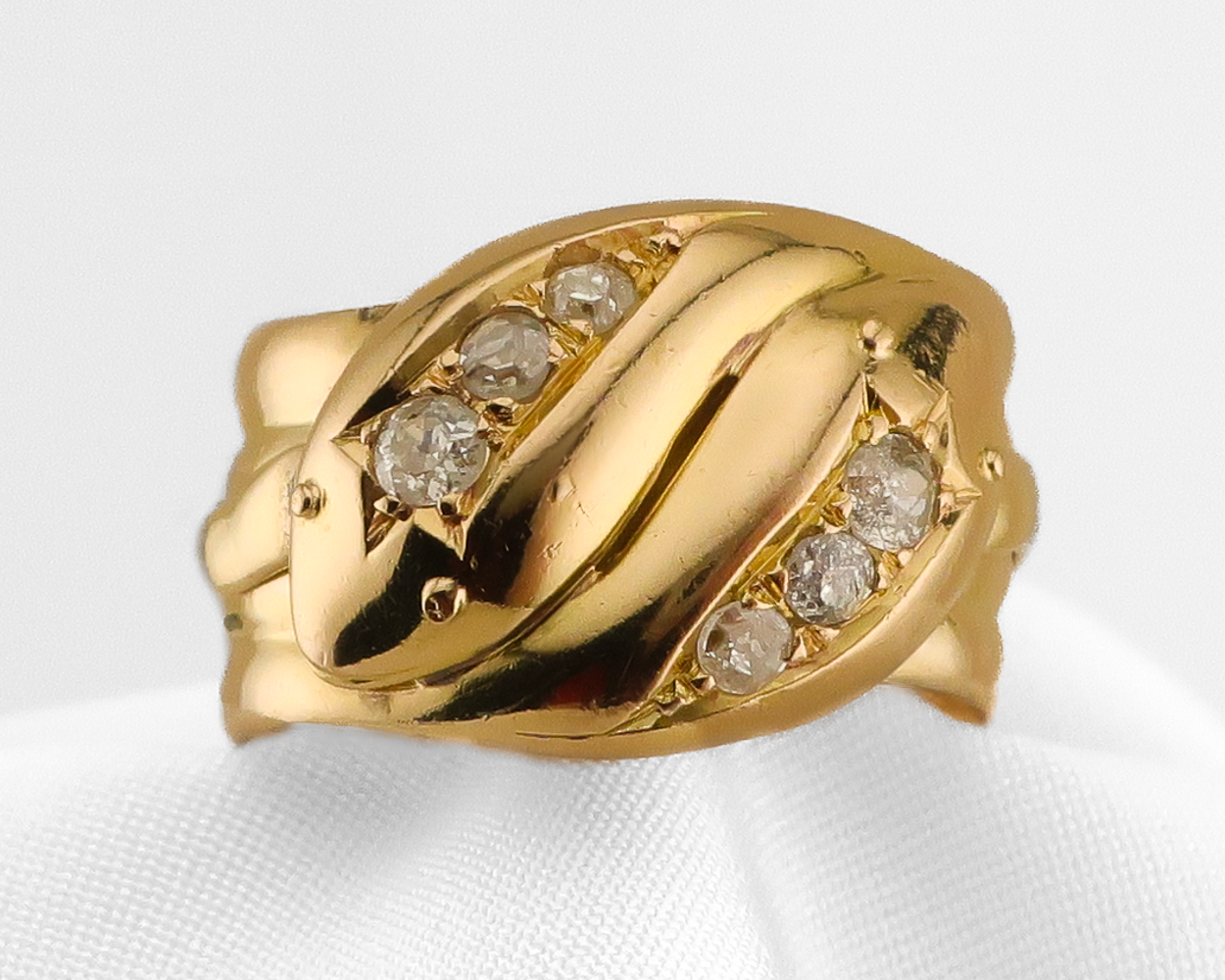 Edwardian Snake Ring with Diamonds
