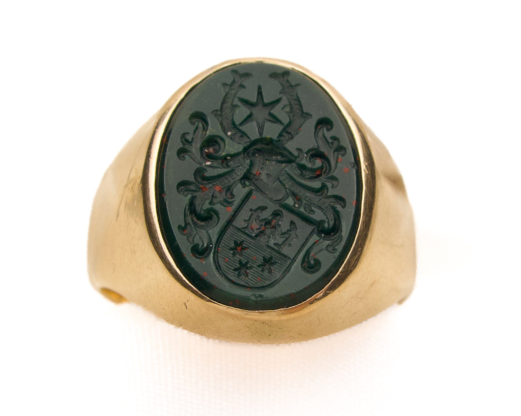 Victorian Bloodstone Signet Ring — Isadoras Antique Jewelry