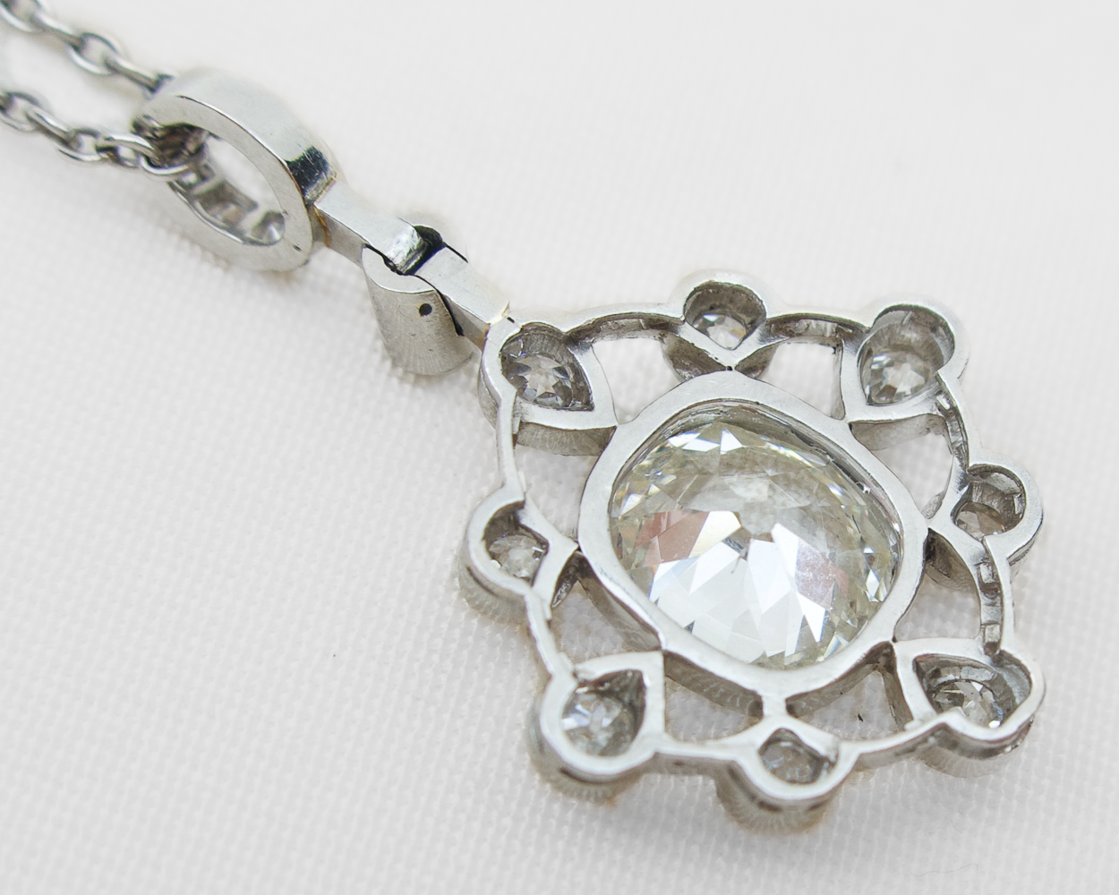 Art Deco Diamond Halo Pendant