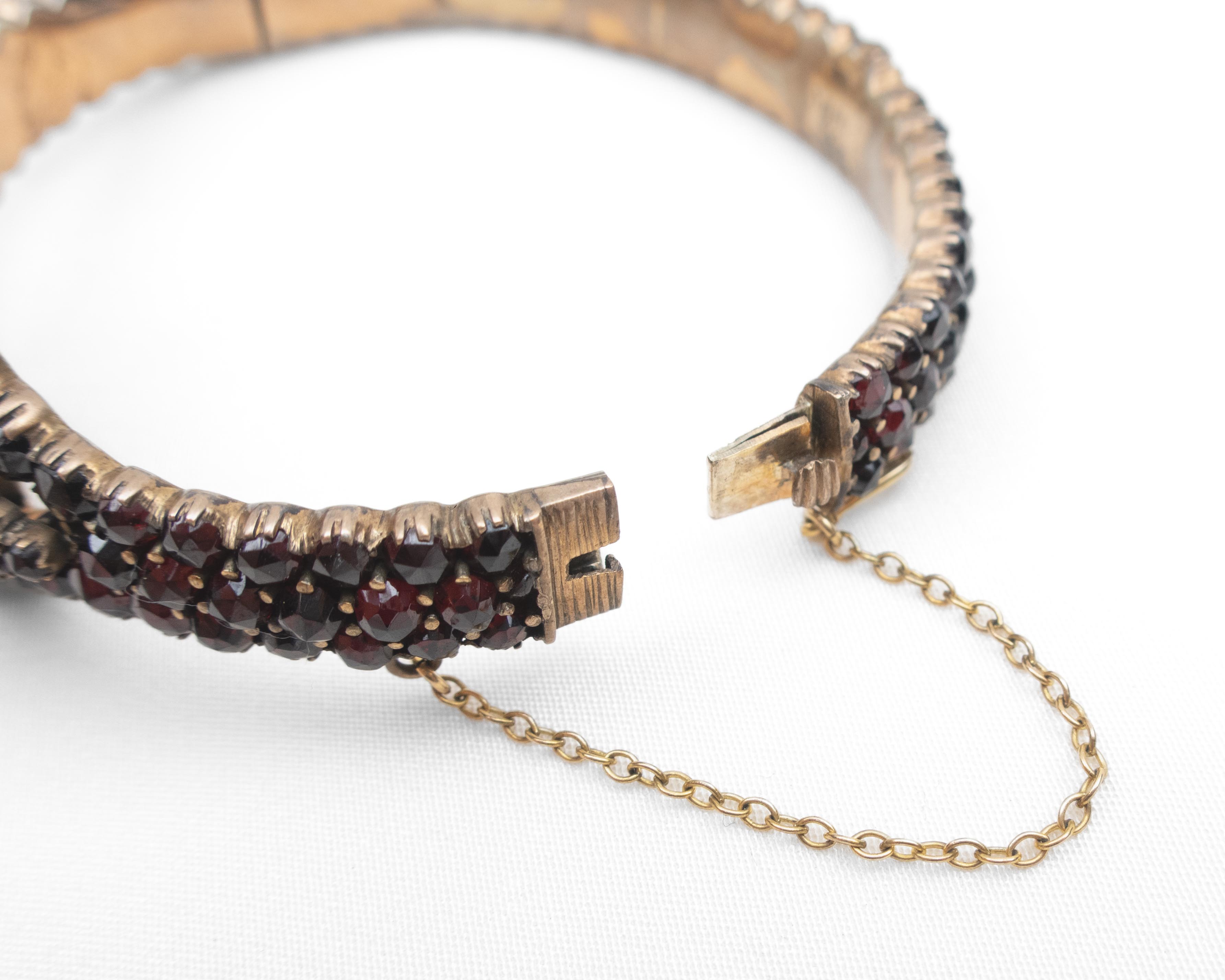 Circa 1870 Victorian Bohemian Garnet Bangle