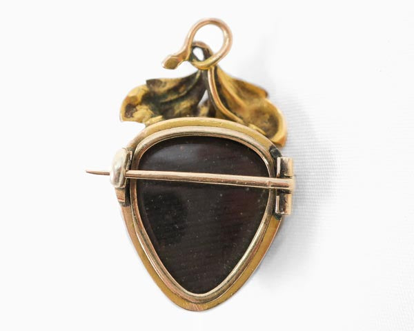 Victorian Garnet Memorial Brooch / Pendant