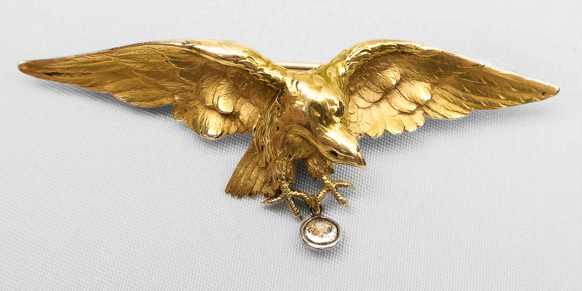 Victorian 18KT Eagle Brooch — Isadoras Antique Jewelry