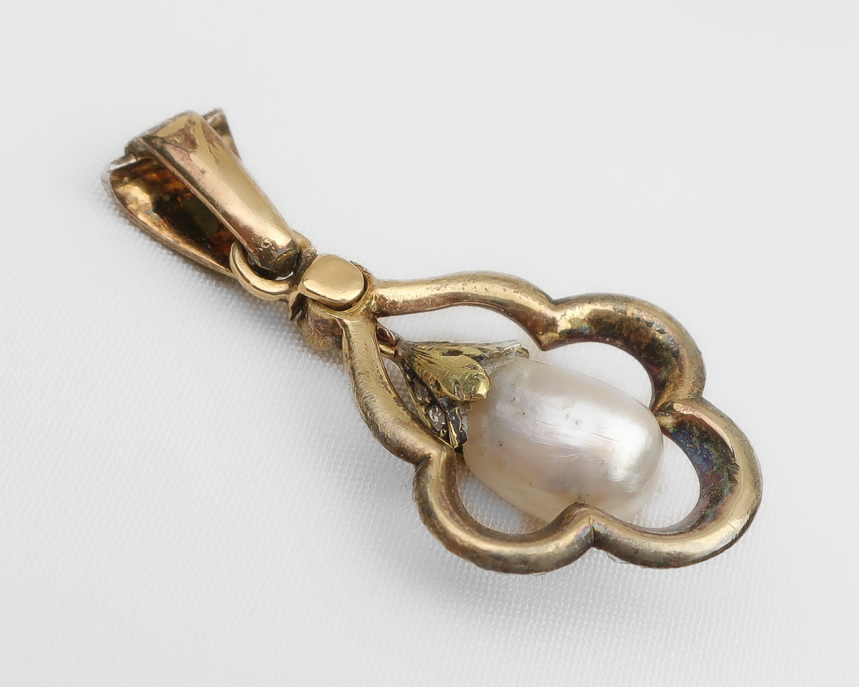 Victorian French Imperial Pearl & Diamond Pendant