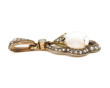 Victorian French Imperial Pearl & Diamond Pendant