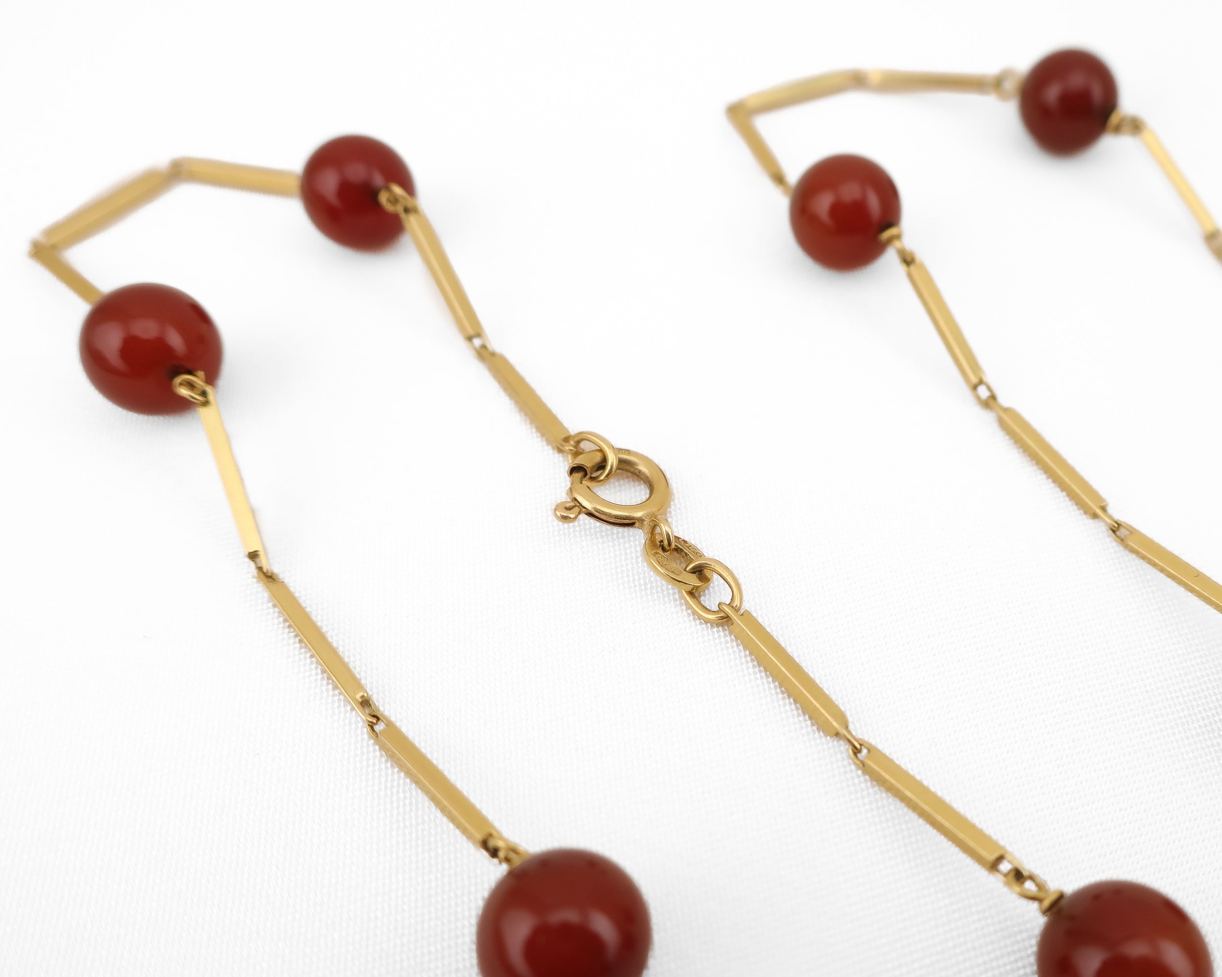 Midcentury Chain with Carnelian Beads