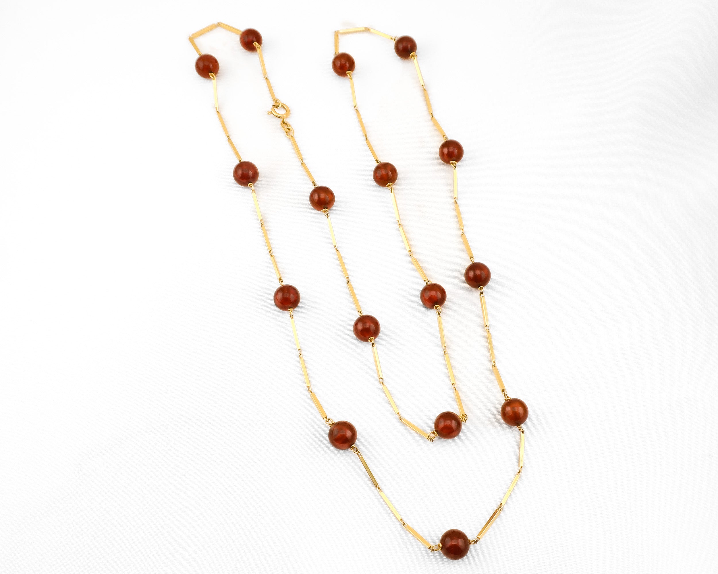 Midcentury Chain with Carnelian Beads