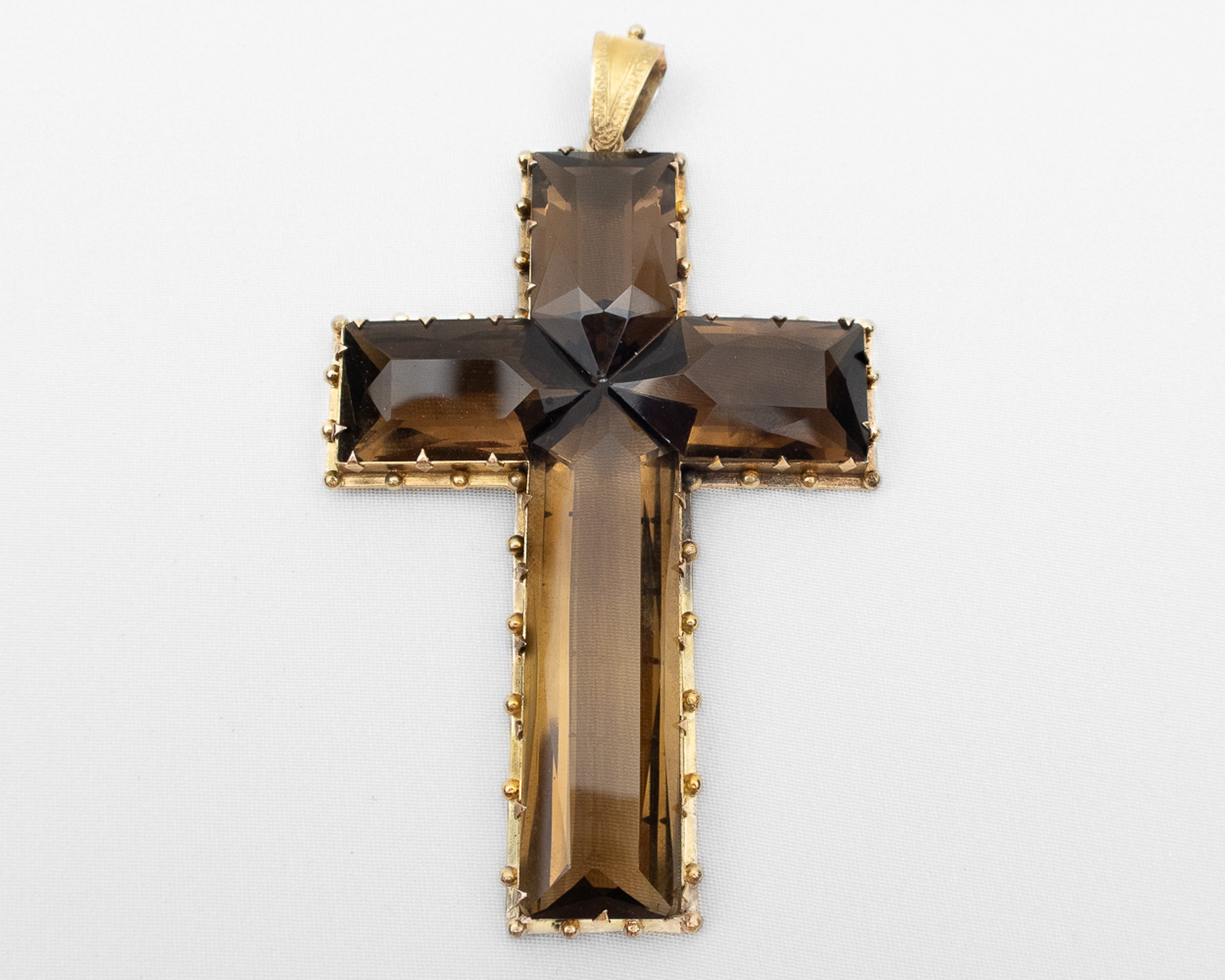 Victorian Smoky Quartz Cross Pendant