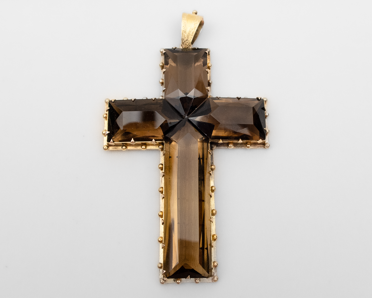 Victorian Smoky Quartz Cross