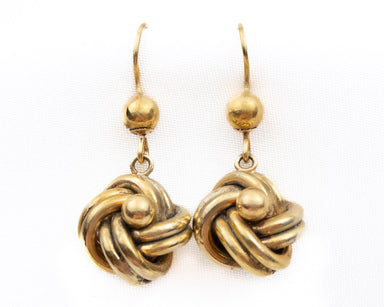 Midcentury Diamond Earrings with Gold Tassels — Isadoras Antique