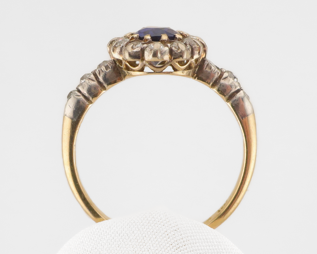 Victorian Sapphire & Diamond Halo Ring