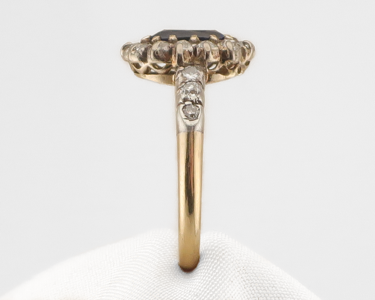 Victorian Sapphire & Diamond Halo Ring