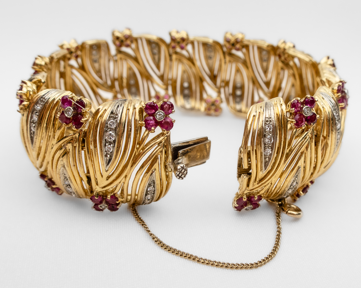 Midentury Diamond & Ruby Bracelet