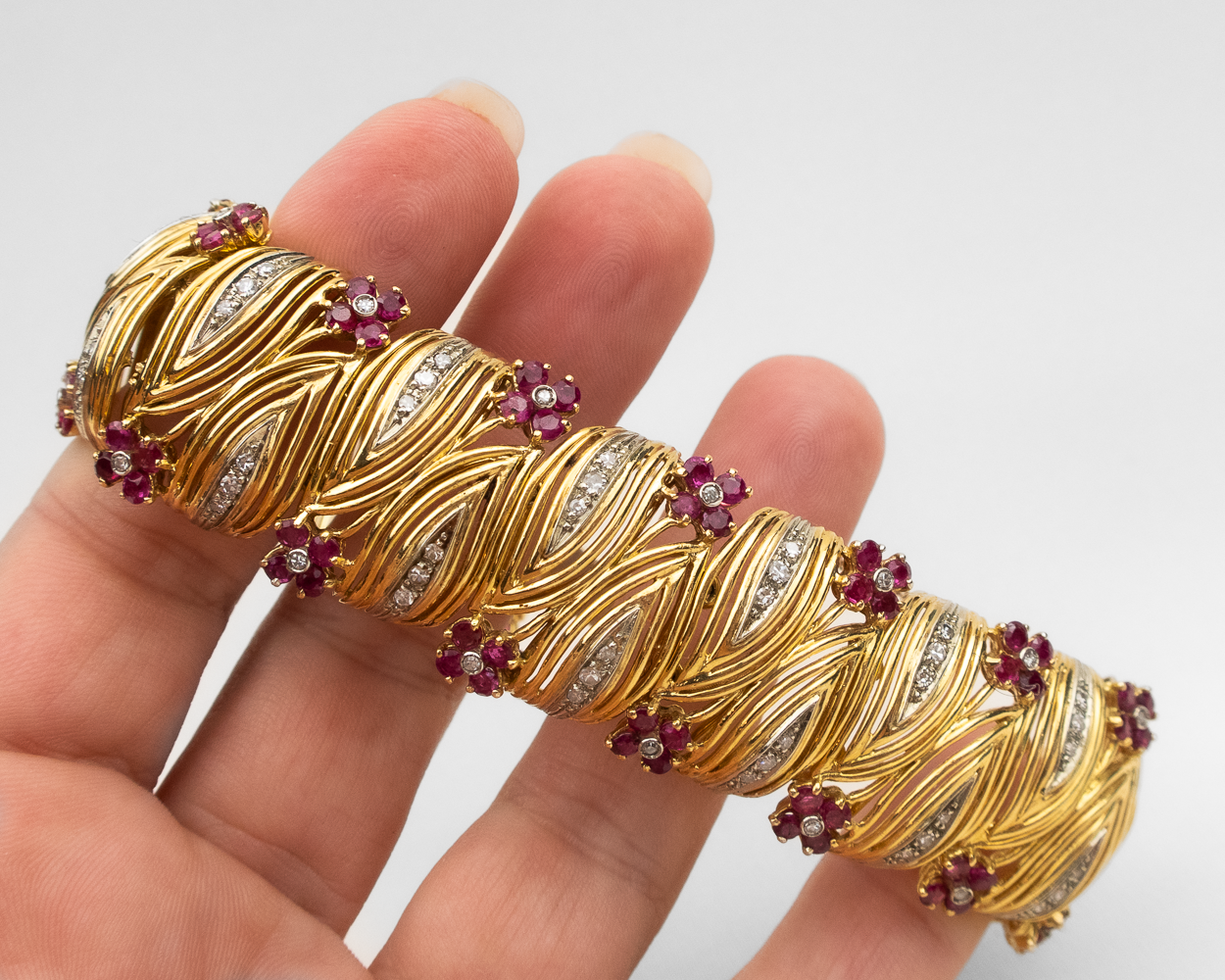 Midentury Diamond & Ruby Bracelet