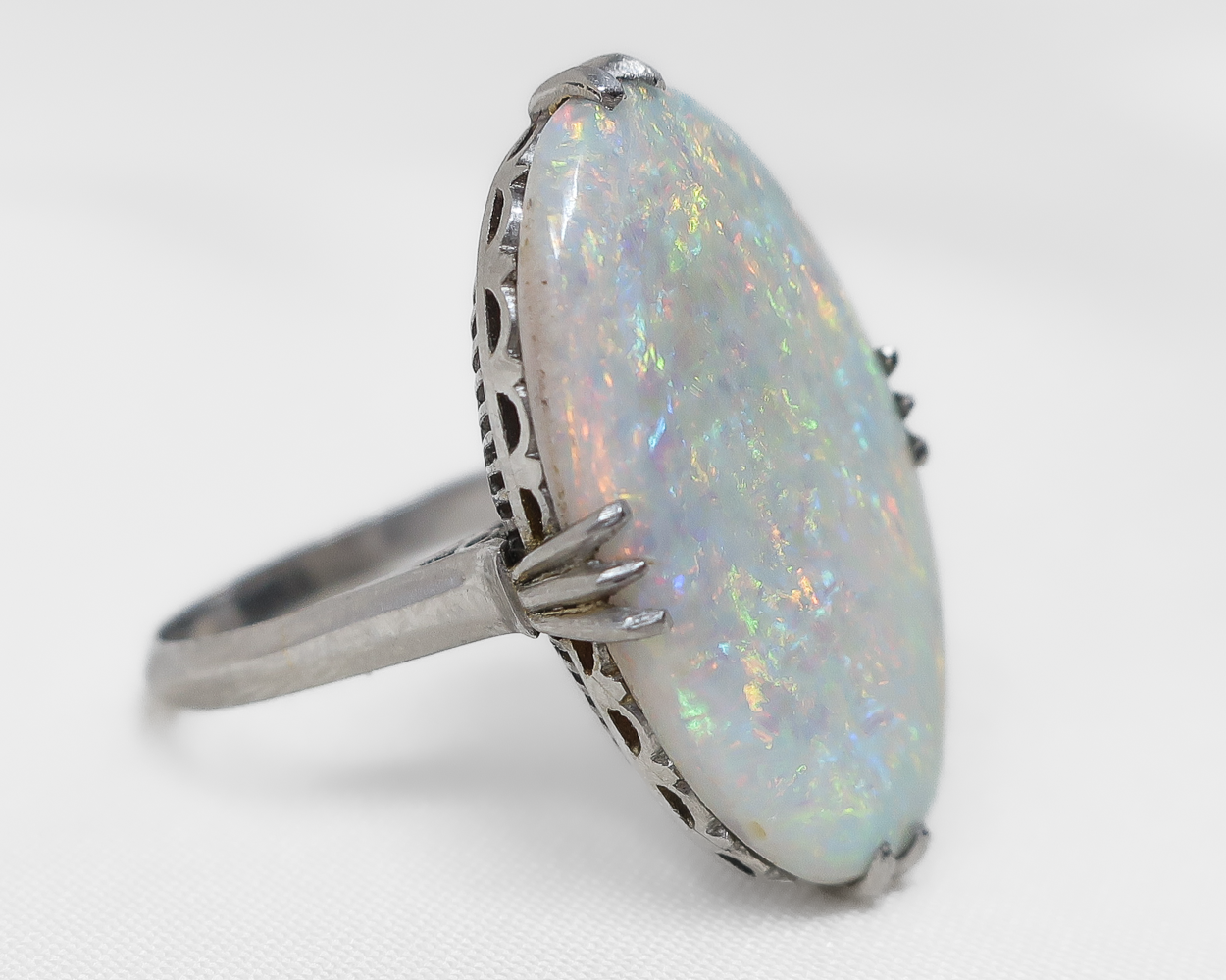 Art Deco Opal Dinner Ring