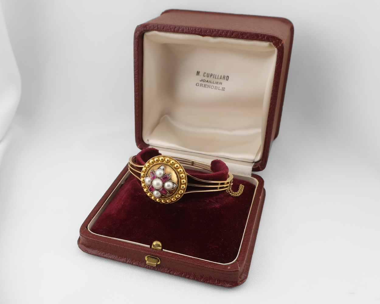 Victorian Ruby, Pearl & Diamond Bangle