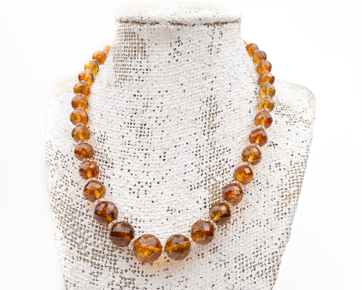 Victorian Citrine & Crystal Beaded Necklace