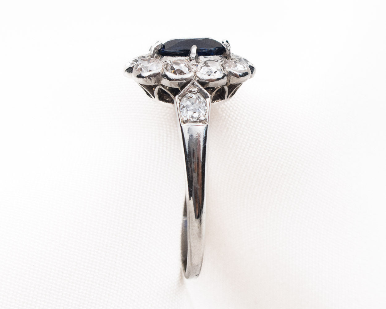 Art Deco Sapphire & Diamond Halo Ring