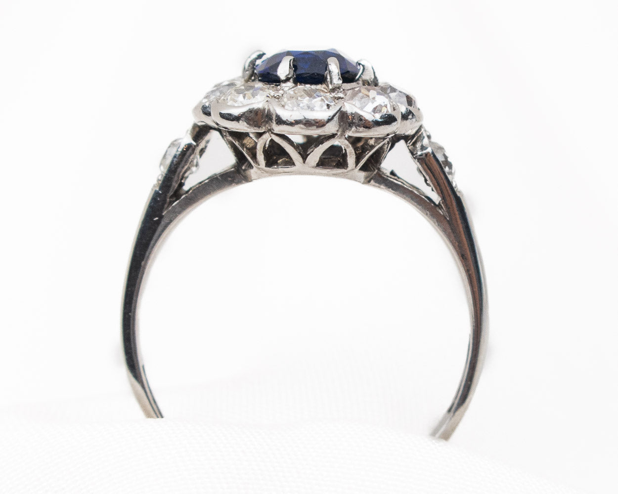 Art Deco Sapphire & Diamond Halo Ring