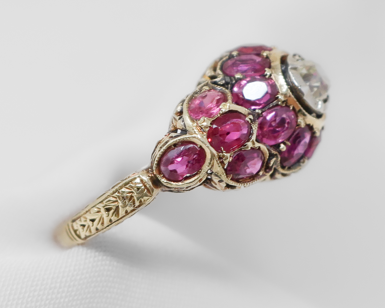 Victorian French Ruby & Diamond Ring