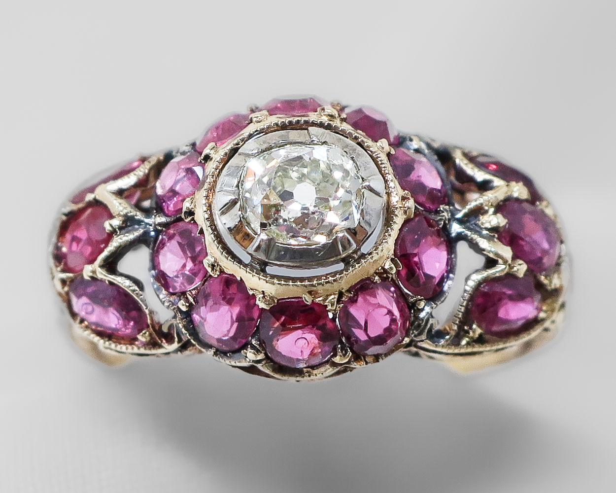 Victorian French Ruby & Diamond Ring