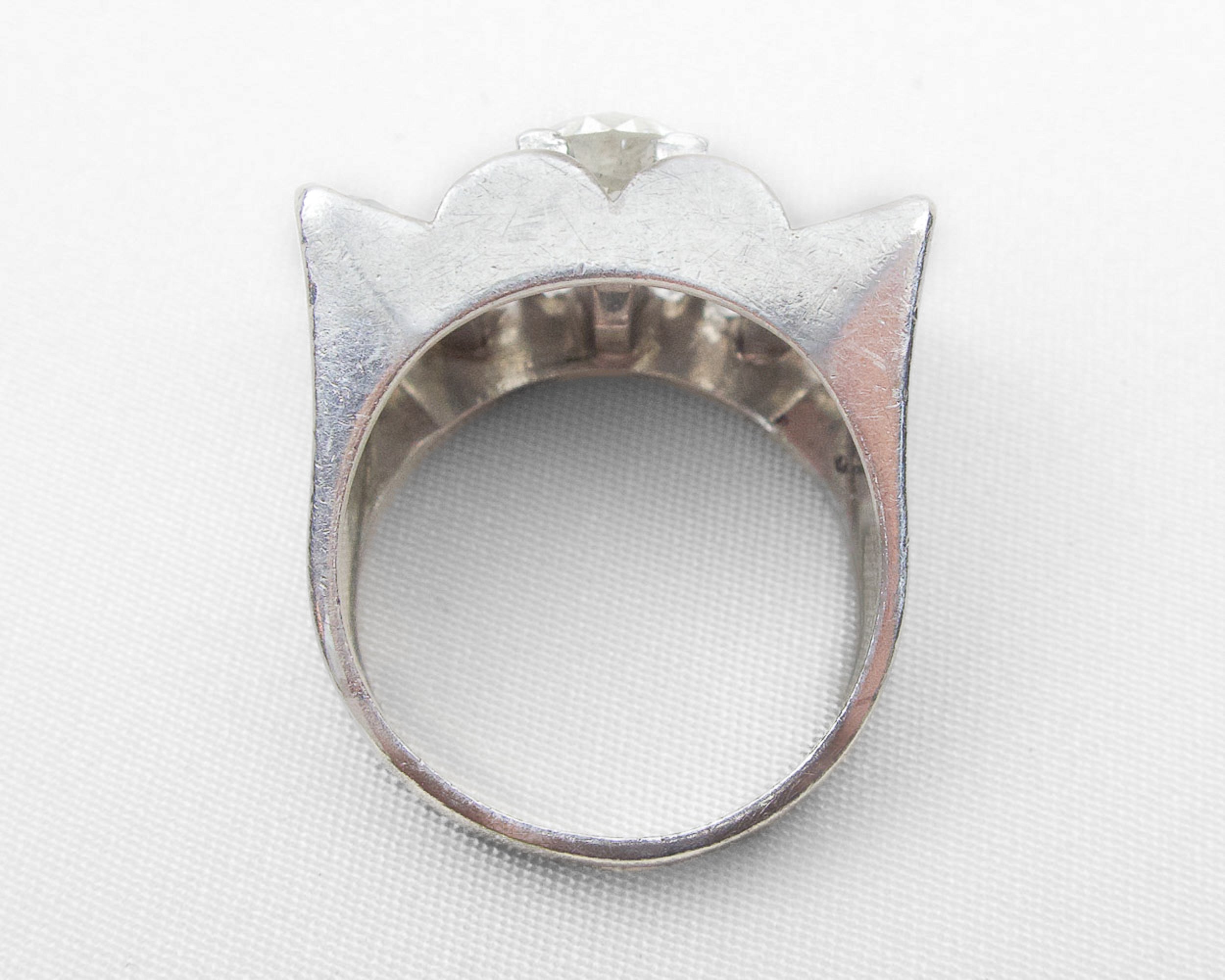 Fabulous French Platinum Diamond Cocktail Ring