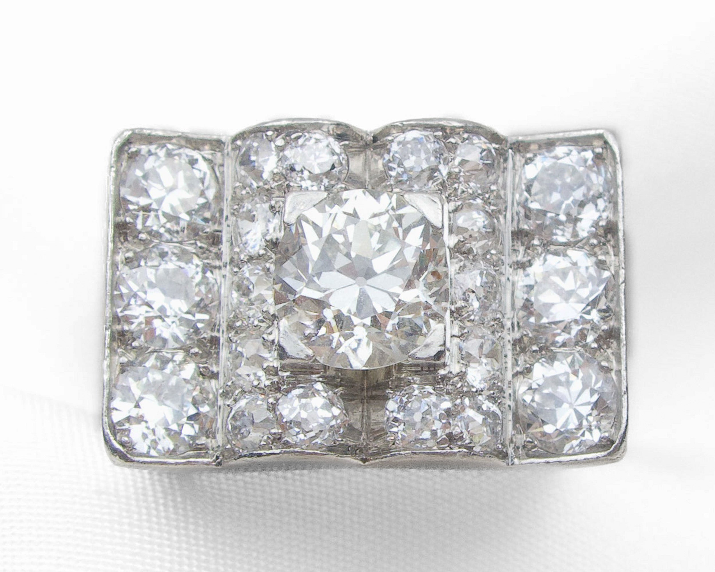 Fabulous French Platinum Diamond Cocktail Ring