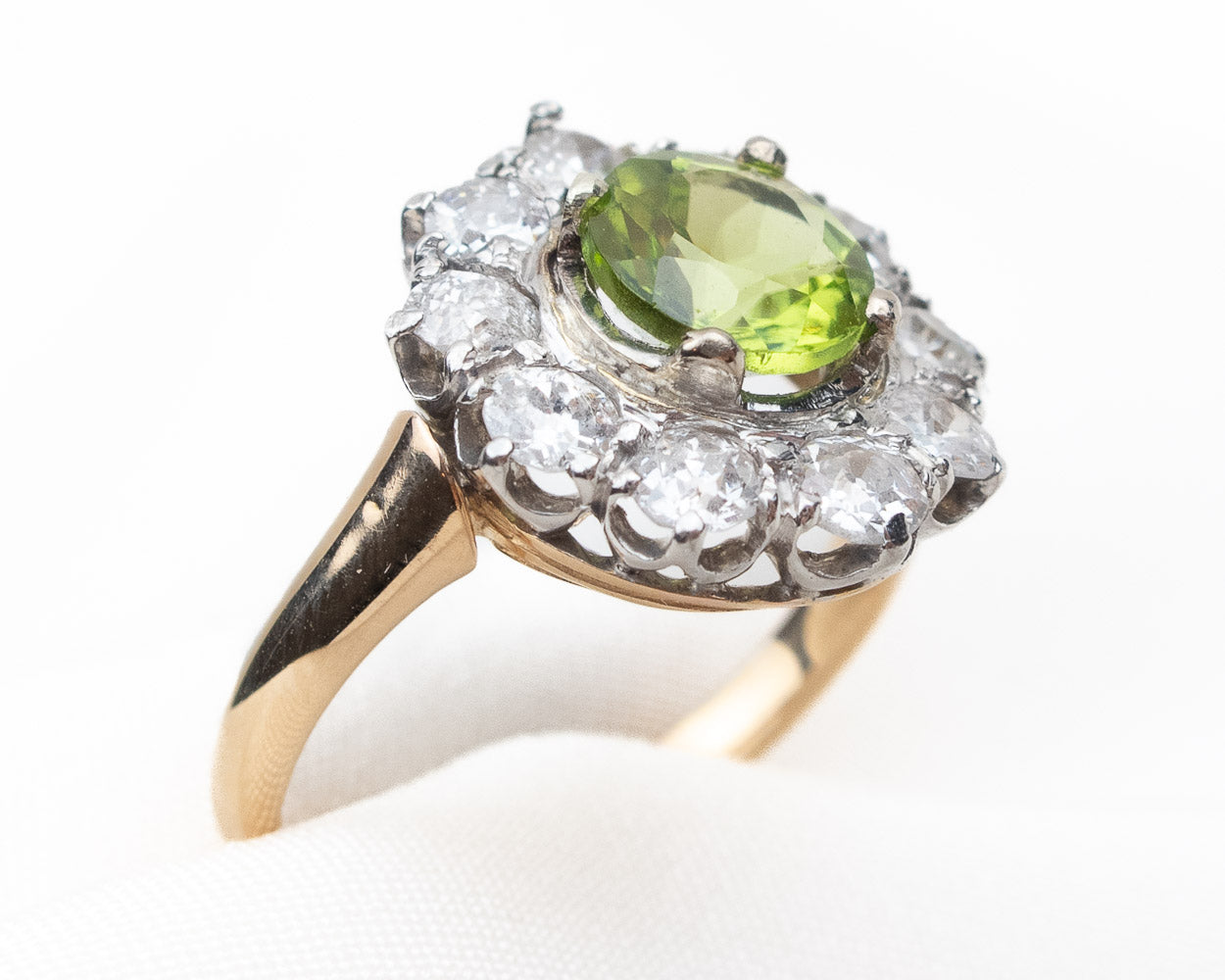 Edwardian French Diamond & Peridot Ring