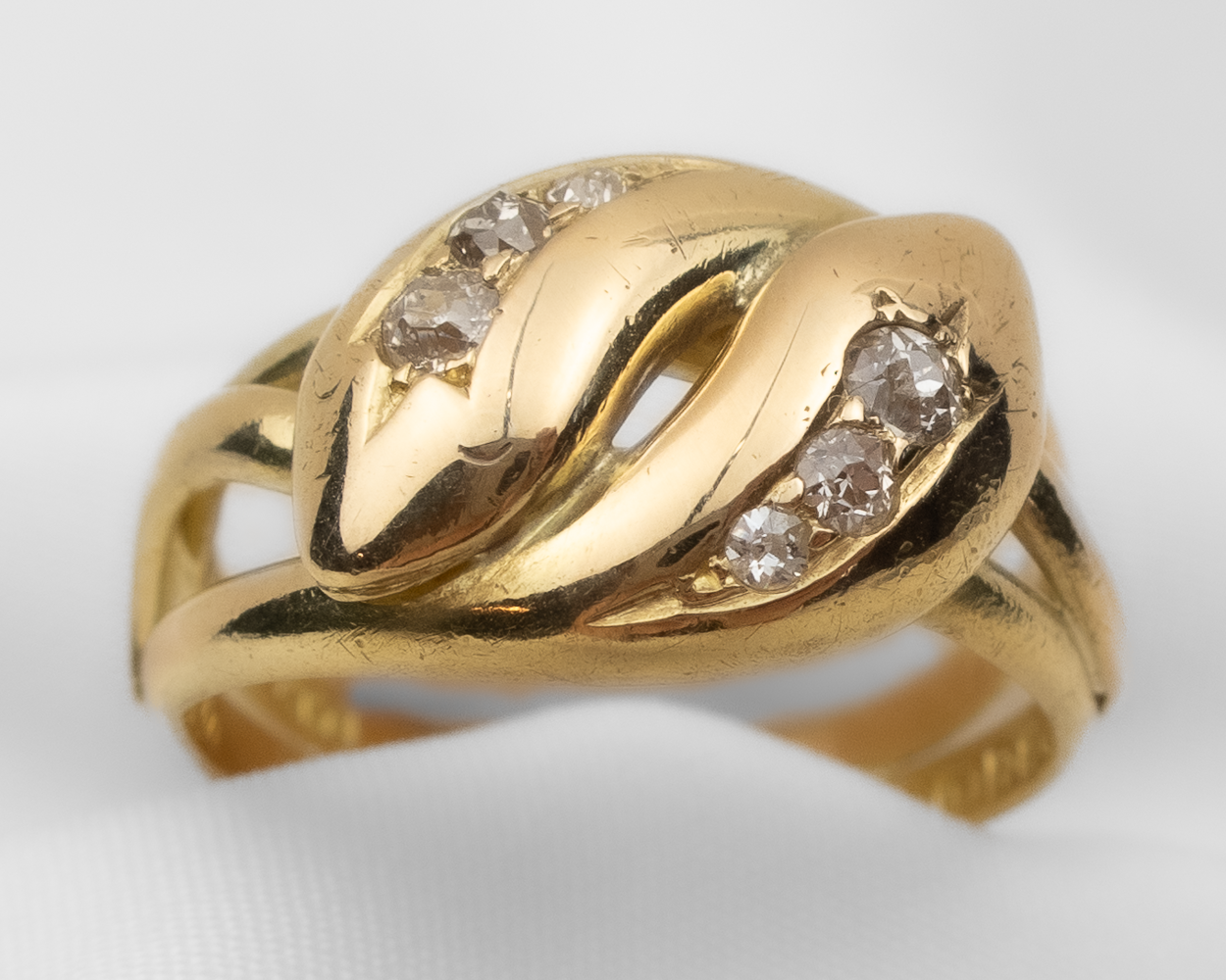 Edwardian Double Snake Diamond Ring