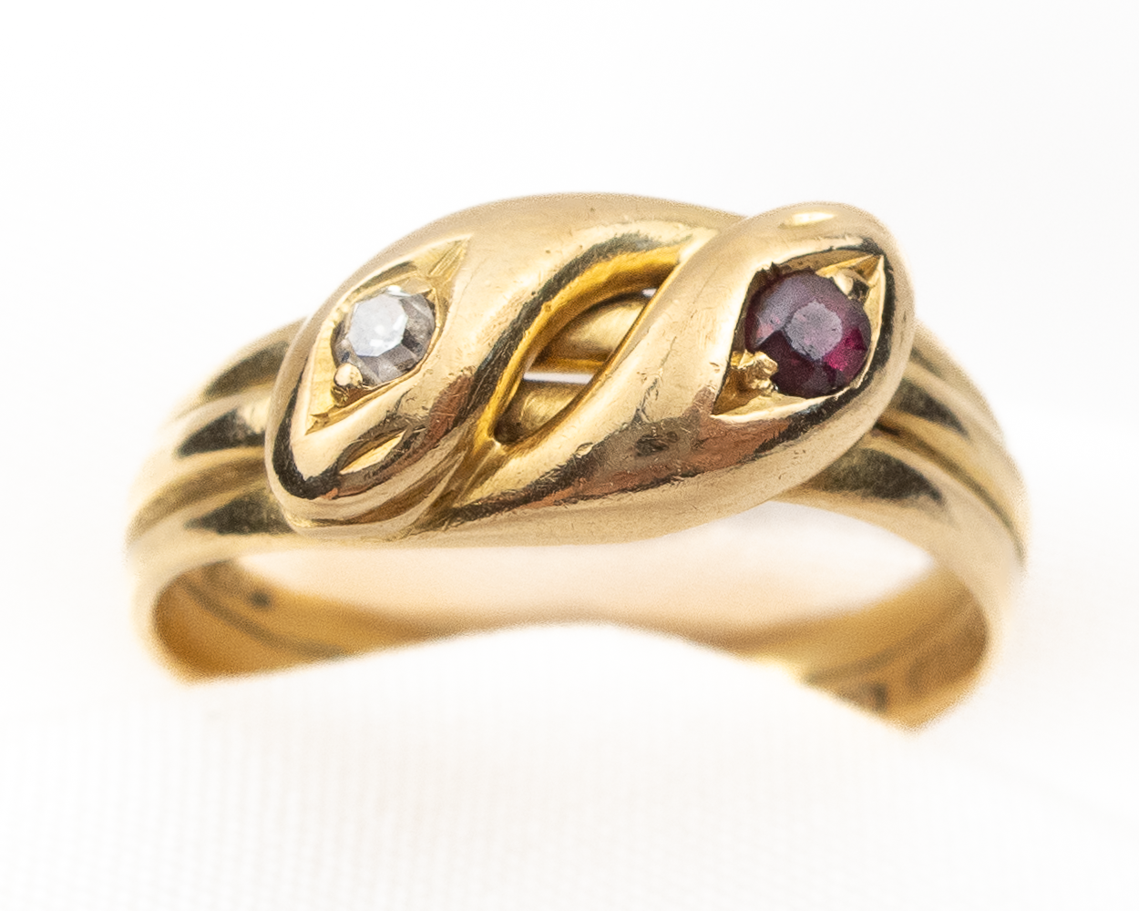 Victorian Ruby & Diamond Snake Ring