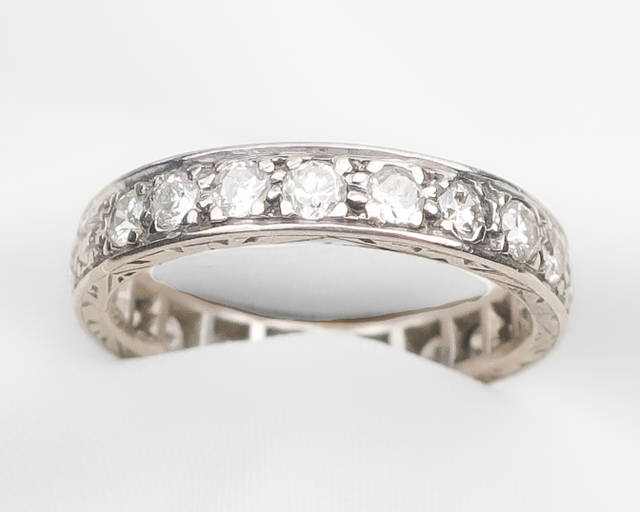 Midcentury Platinum Diamond Eternity Band