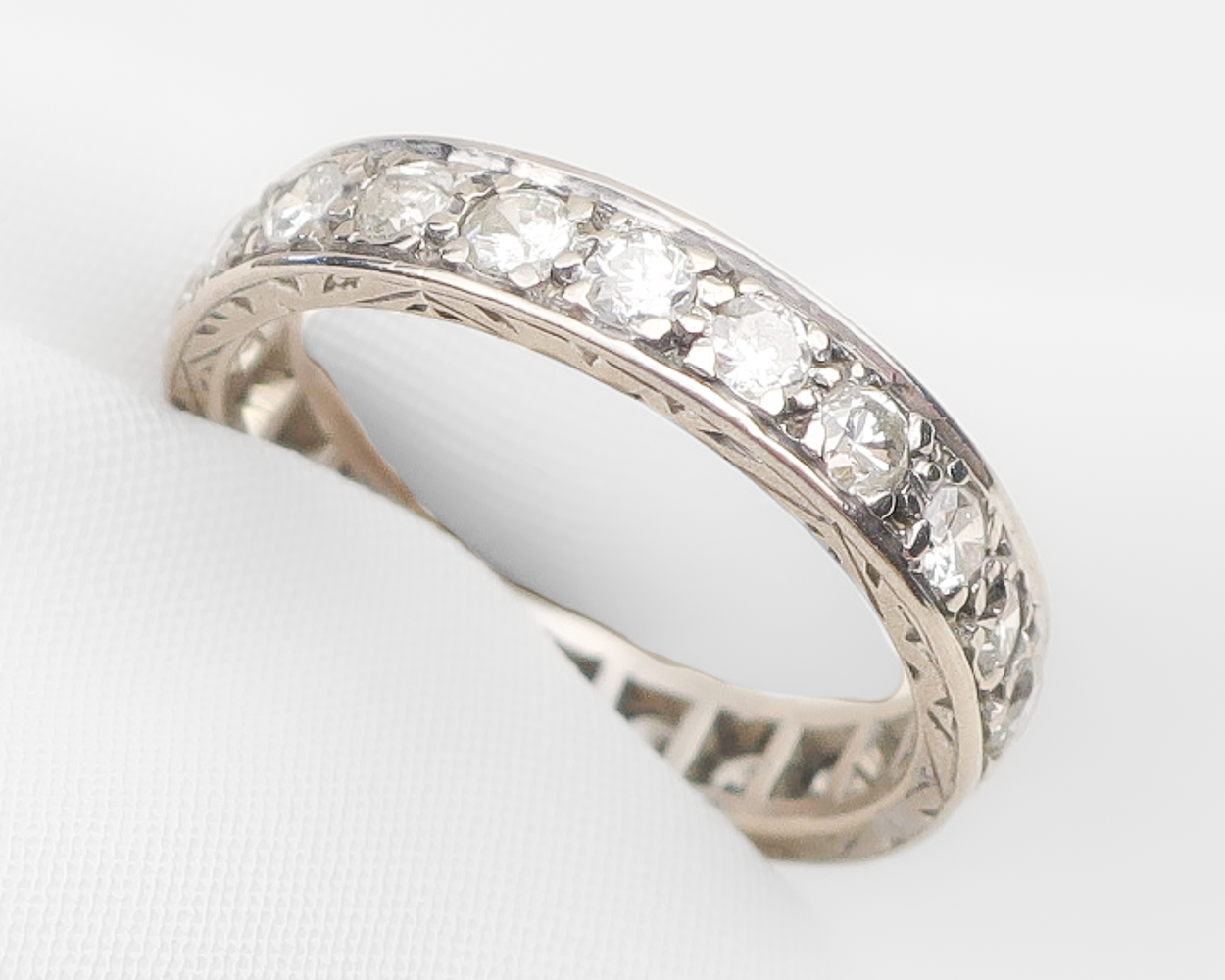 Midcentury Platinum Diamond Eternity Band