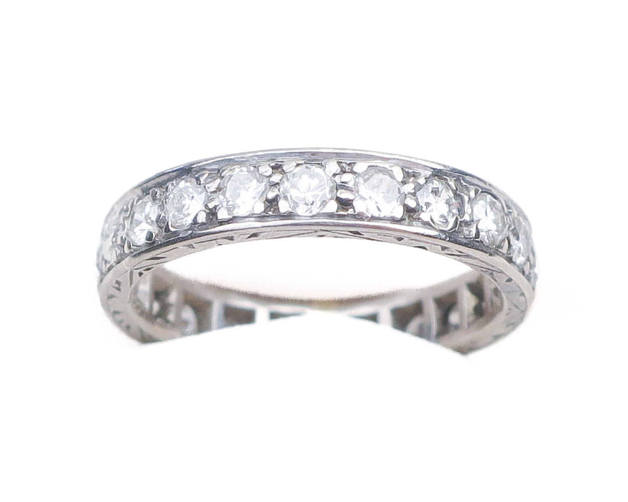 Midcentury Platinum Diamond Eternity Band