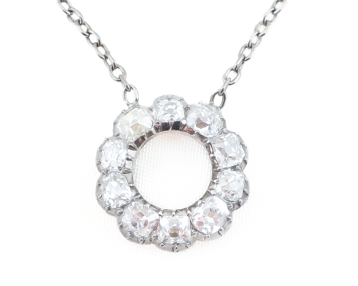 Art Deco Diamond Halo Pendant