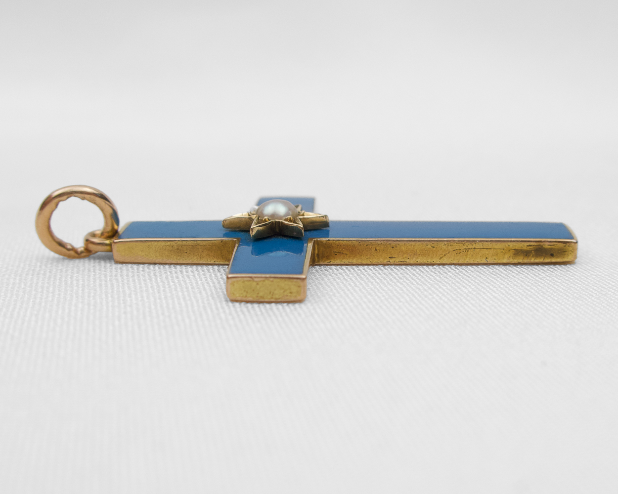 Victorian Enamel & Pearl Cross