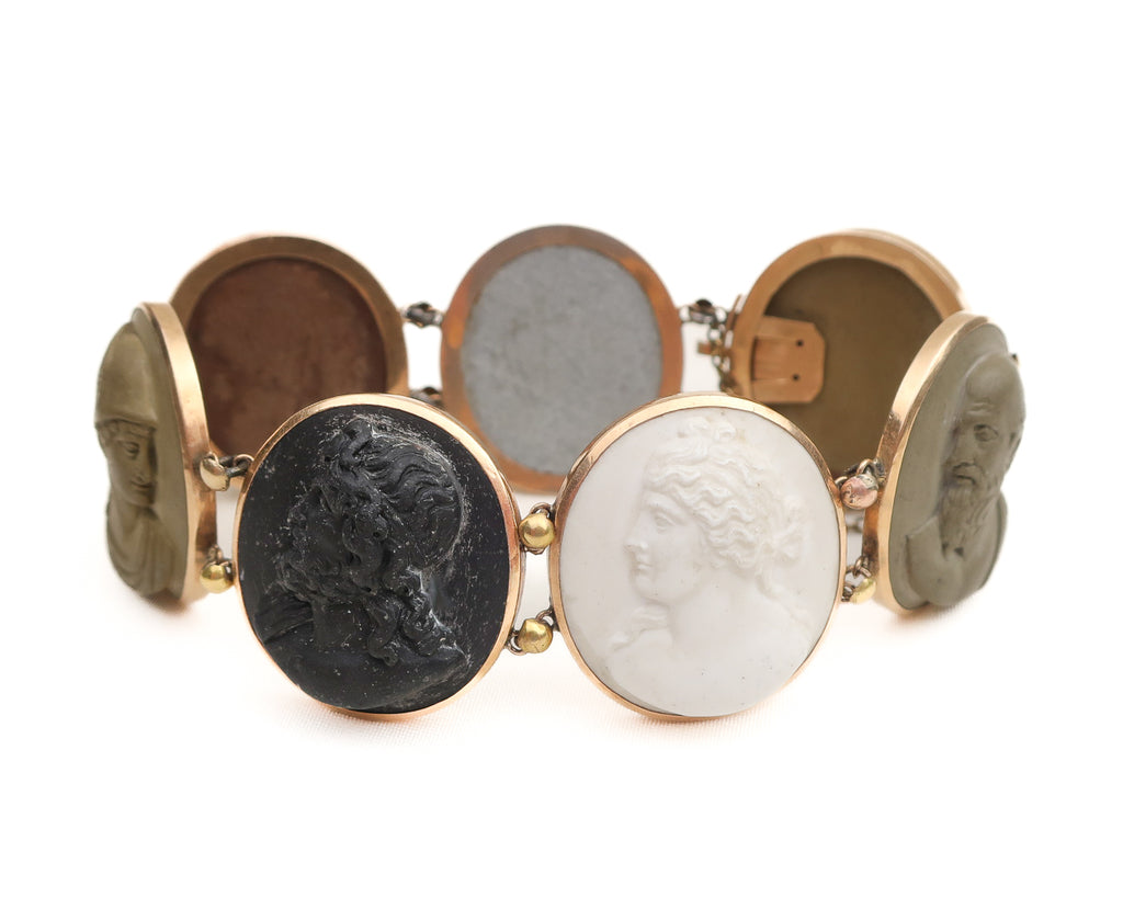 Victorian Lava Cameo Bracelet Isadoras Antique Jewelry