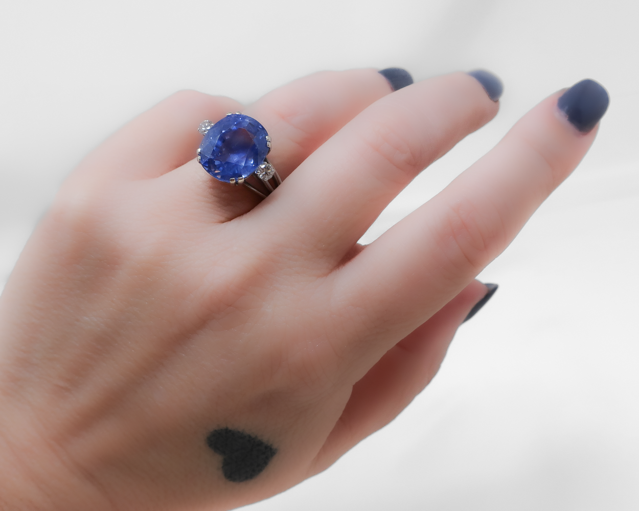 Midcentury No-Heat Sapphire Ring